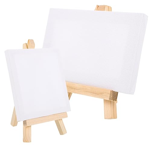 DIYEAH 2 Sätze handgefertigte DIY-Malleinwand Palette Mini-Plattenständer Bausätze Farben DIY Malset für Malset für zarte Staffelei zarte Malleinwand hölzern von DIYEAH