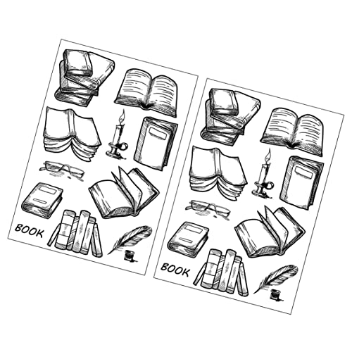 DIYEAH 2 Stk Siegel Lesezeichen Vinyl-aufkleber Ästhetische Aufkleber Distel Stempeln Bündeln Ordner Etikett Punkt Schnappen Wandaufkleber Prägestempel Transparent Schmuck Weiß Kieselgel von DIYEAH