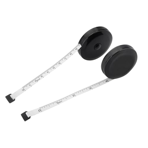 DIYEAH 2 Stück 150 einziehbares Maßband weiches Maßband measurement tape schneidermaßband Automatisches Maßband mini maßband Mini-Maßband aus PVC tragbares Maßband Black von DIYEAH