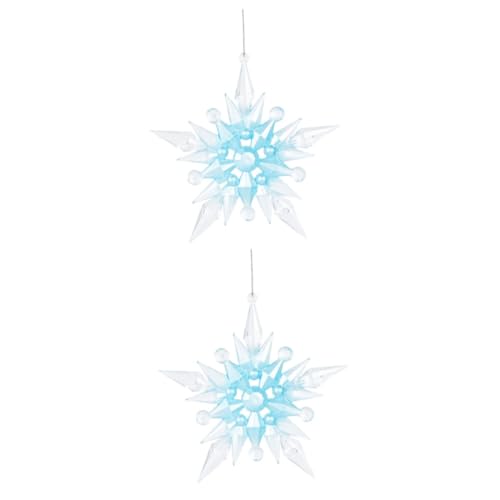 DIYEAH 2 Stück Weihnachtsschmuck Weihnachtsbaumschmuck Weihnachtsschmuck Anhänger Girlande Strass Schneeflockenschmuck Weihnachtswandschmuck Winterschmuck Weihnachten Himmelblau Acryl von DIYEAH