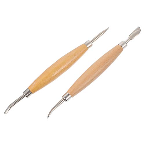 DIYEAH 2-Teiliges Set Tonschnitzwerkzeuge Formen aus Ton formen Bildhauerei Steingut Töpferwerkzeuge ton werkzeug clay tools Scraper Craft Modellierwerkzeuge DIY-Werkzeuge Holz von DIYEAH