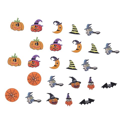 DIYEAH 200 Stück Bemalte Halloween Knöpfe Hexenknöpfe Anstecknadeln Pullover Knöpfe Halloween Scrapbooking Knöpfe Jeansknöpfe Hemdknöpfe Kleidungsknöpfe Nähen Bastelknöpfe Aus von DIYEAH