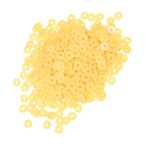 DIYEAH 2000 Stk Pailletten Beaseball-Tonperle ohrring perlen selber machen bunte Tonperlen handwerkliche Dekoration flache runde Polymertonperlen Buchstaben Tonperlen PVC Yellow von DIYEAH