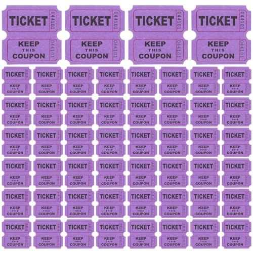 DIYEAH 200st Los Tombola-tickets Tickets in Großen Mengen Partykarten Tickets Etiketten Eintrittskarten Für Veranstaltungen Eintrittskarten Für Den Unterricht Violett Papier von DIYEAH