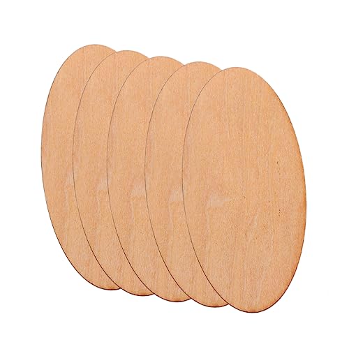 DIYEAH 20Pcs Stücke ovale Holzverkleidung holzprojekte Holzstücke Holzschnitte Holzornamente Holzdekorationen für Kunstprojekte Sperrholz Bretter Zweige Wohndekoration Anhänger aus Holz von DIYEAH