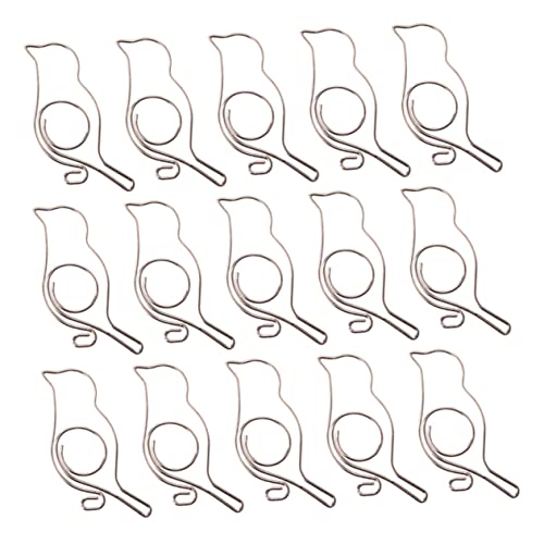 DIYEAH 20St Büroklammer Clips in Vogelform Schild Clips zum Markieren von Lesezeichen Heftklammern für Schreibwaren büroartikel büromaterial nützliche Cartoon-Clips Metall Silver von DIYEAH