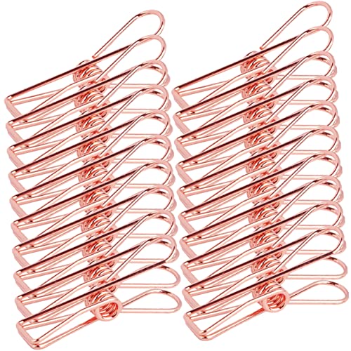 DIYEAH 20St Hohler Schwanzclip Bürodekoration Outdoor-Haken Miniclips lesezeichen klammer büroklammern Dokumentieren Sie große Clips dekorative Heftklammern Rostfreier Stahl Rose Gold von DIYEAH