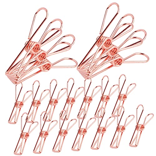 DIYEAH 20St Hohler Schwanzclip Zeltbinder Büroklammern Mini-Dekor lesezeichen klammer papierklammer Multifunktions-Großclips Dokumentieren Sie große Clips Rostfreier Stahl Rose Gold von DIYEAH