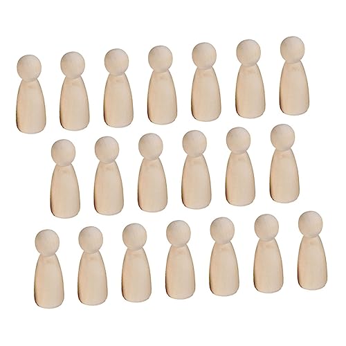 DIYEAH 20St Holzpuppenmenschen Puppen für Heimwerker unvollendete Peg-Puppen Blanko-Peg-Puppen kinder bastelset basteln für kinder spielzeug Puppenkörper aus Holz Hölzern Yellow von DIYEAH