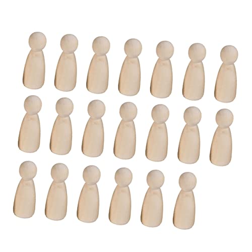 DIYEAH 20St Holzpuppenmenschen einfache Steckpuppen Blanko-Peg-Puppen unvollendete Peg-Puppen kinder holzspielzeug holzfiguren menschen Puppenspielzeug Puppenkörper aus Holz Bambus Yellow von DIYEAH