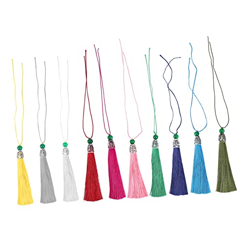 DIYEAH 20St Jade Perle Quaste Quaste Stifte Bausätze Bausatz Tonperlen Pavillon Gesims schmuckherstellung schmuck machen Key chain decor hängende Quaste Telefonanhänger Quaste Polyester von DIYEAH