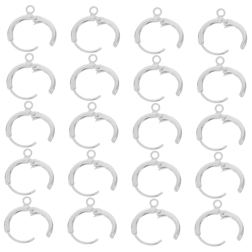 DIYEAH 20St Ohrclip-Ohrschnalle Ohrringdekoration Ohrringersatz Ohrring Silber Ohrring Dekoration Ohrringmaterial runder Ohrhaken DIY Zubehör für Ohrschmuck Creolenfunde Kupfer Silver von DIYEAH