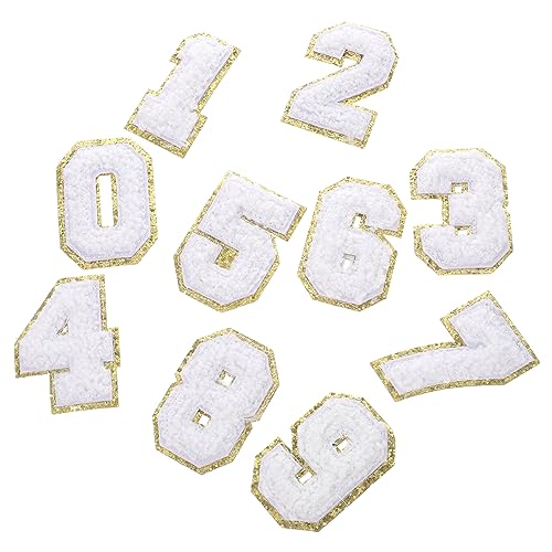 DIYEAH 20St digitaler Patch Aufnäher für Jeans Kleidungsflicken bestickte Stoffaufkleber embroidery set DIY Dekoration dekorative Kleidungsapplikation Kleiderflicken Polyester Weiß von DIYEAH