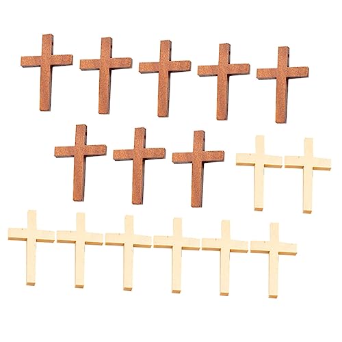 DIYEAH 20St kreuzen home decor wohnungseinrichtung Holzkreuz Handwerksset wohnraumdeko Natürliche Holzkreuz kleine Kreuze Mini Holzkreuz selber machen Hängendes DIY-Kreuzornament von DIYEAH