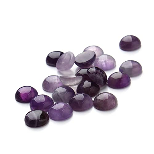 DIYEAH 20st Lila Kristall-cabochons Lila Verzierung Halbedelperlen Schmuck Zeit Accessoires Zeitsteinzubehör Zum Selbermachen Edelsteinglas Violett von DIYEAH