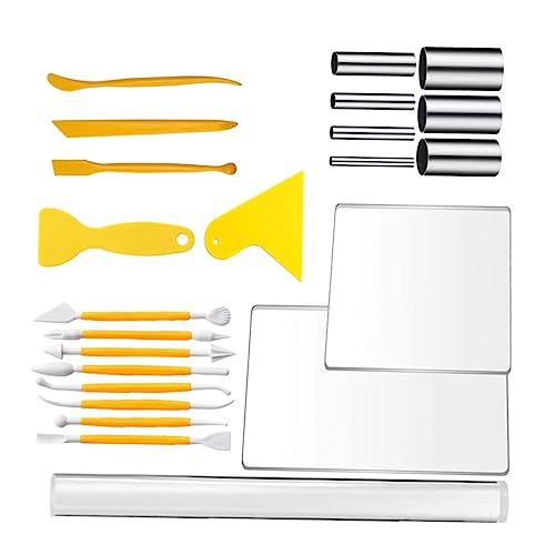 DIYEAH 23 Teiliges Set Ton Schneidwerkzeug Modelliermasse Bildhauerei Modelliermasse Polymer Ton Ausstecher Töpfer Set Ton Werkzeuge Töpfer Werkzeuge Acryl Rolle Für Polymer von DIYEAH