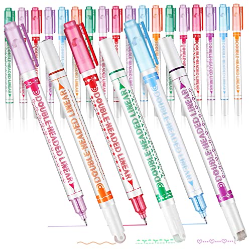 DIYEAH 24 Stück Doppelseitige Textmarker Flair Stifte Die Designs Erstellen Permanentmarker Flownwing Flair Stifte DIY Malstift Fluoreszierende Stifte Schnelle Textmarker von DIYEAH