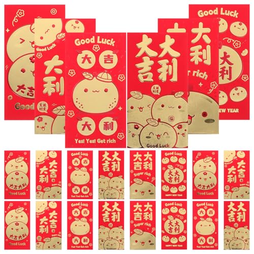 DIYEAH 24Pcs Schlange Zodiac Red Envelope Dekorationen Rote Umschläge Chinesische Neujahrsumschläge Bargeldumschläge Für Geld Chinesische Neujahrsumhüllte Dekorative Rote Pakete Papier von DIYEAH