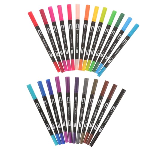 DIYEAH 24St Aquarellstift Markierungen mit Spitzen abwaschbare Marker Pinselstifte mit Spitzen kalligraphie-stifte kalligraphie stifte Journaling-Marker Textmarker Plastik von DIYEAH