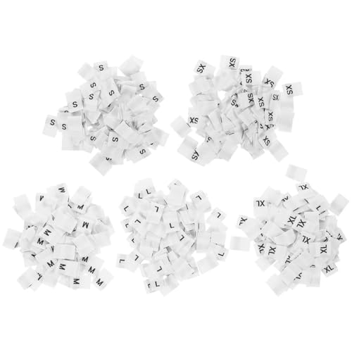 DIYEAH 250Pcs Kleidungsgröße Etiketten Etiketten Für Kleidungskleidungsstoffe Kleidungsschilder Für Kleidung Für Kleidung Für Kleidung Kleidungsstücke Größe Tags Stoffbekleidung Kleidung von DIYEAH