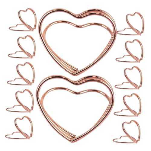 DIYEAH 25st Liebes-visitenkartenhalter Tischnummer Steht Bildhalter Für Tafelaufsätze Kartenhalter Für Den Schreibtisch Platzkartenhalter Mit Herz Greencard Besitzer Metall Rose Gold von DIYEAH