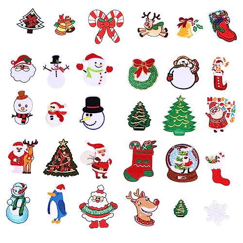 DIYEAH 26St Patch fashing costume embroidery türdeko weihnachten Geschenkideen Flicken nähen Weihnachtsschmuck Weihnachten Bügelbild gestickte Aufnäher Stoff-Polyester-Vliesstoff von DIYEAH