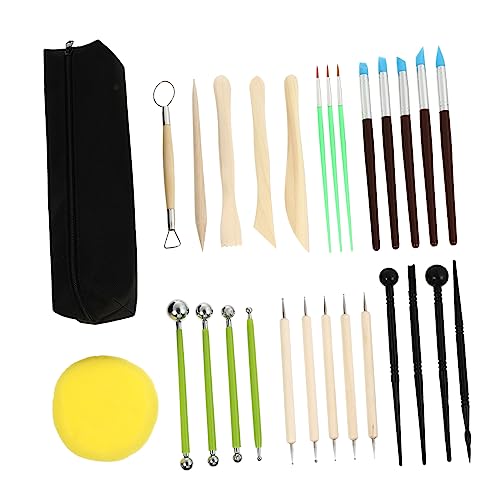 DIYEAH 28St Töpferwerkzeuge DIY-Kits Werkzeug zum Schnitzen von Ton handwerkzeug clay tools Ton Schnitzwerkzeug Knetwerkzeug Werkzeuge für Tonskulpturen Modellierwerkzeug aus Holz von DIYEAH