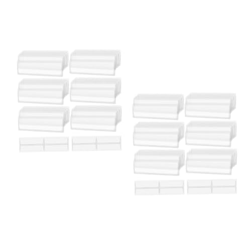 DIYEAH 2Sets 2 Sätze Transparente Selbstklebende Etikettentaschen Schubladen Etikettenhalter Durchsichtige Selbstklebende Etikettentaschen Kunststoffhüllen Für Karteikarten 32pcs*2 von DIYEAH