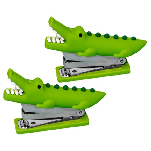 DIYEAH 2St Alligator-Hefter Monitorständer Hefter Büro Heavy Duty Schubladenteiler Desktop Cool Mini-Booklet Tierisches Bürozubehör werkzeug deko süßer Hefter Buchhefter Kieselgel Green von DIYEAH