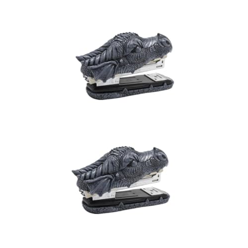 DIYEAH 2St Alligator-Hefter office organizer büroorganizer büro dekoration bürodekoration office decoration lustiges Briefpapier Halloween Figur kreativer Hefter Bürobedarf Harz Grey von DIYEAH