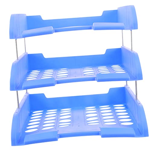 DIYEAH 2St Büropapierhalter schreibtischgestell tischregal schreibtisch ablagefach Tablett-Organizer Multifunktional Desktop-Papier-Organizer Aktenordner für den Schreibtisch Plastik Blue von DIYEAH