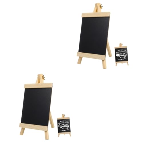 DIYEAH 2St Dekoration für die Tafel mit Nachrichten write board tablettstift hochzeitdeko Tischset leer Tafel auf Ständer Whiteboard staffelei Tischtafel-Schild stehende Tafel Holz Black von DIYEAH