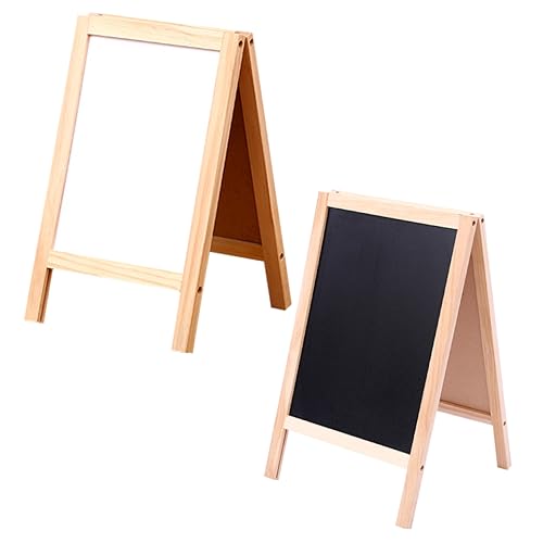 DIYEAH 2St Doppelseitige kleine Tafel Kreidetafel-Schild Kinder schreiben Whiteboard kinder schreibtafel schreib tablet kinder black board löschbares Whiteboard kleine Kreidetafel Holz von DIYEAH