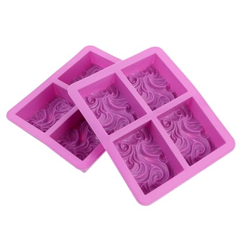 DIYEAH 2St Handgemachte Seifen form Wachsperlen Seifendose Wachsbrenner Cake-Pop-Form Nachtisch bratentopf silikonform Meeresthema Seifenform Kuchenform Duftkerzenform Kieselgel Violett von DIYEAH