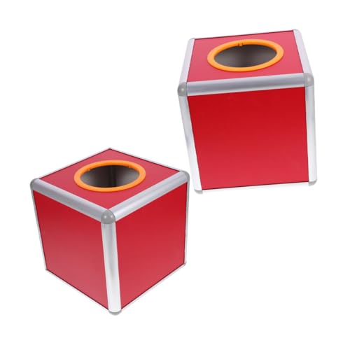 DIYEAH 2St Lotterie-Box Losbox Vorschlagsbox Elegante Spendenbox Stimmabgabe Box Lotteriebox Stimmzettelbox aus Aluminium Roter Tombola-Losbehälter MDF von DIYEAH