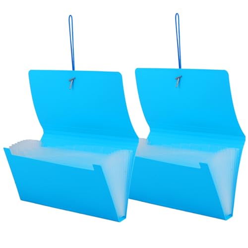 DIYEAH 2St Mappe aufbewahrungsdose storage boxes aufbwahrungs-box space saver ordner halter erweiterbare Ordner dreieckiger Buchhalter tragbarer Dateiordner Aktenordner pp-Material Blue von DIYEAH