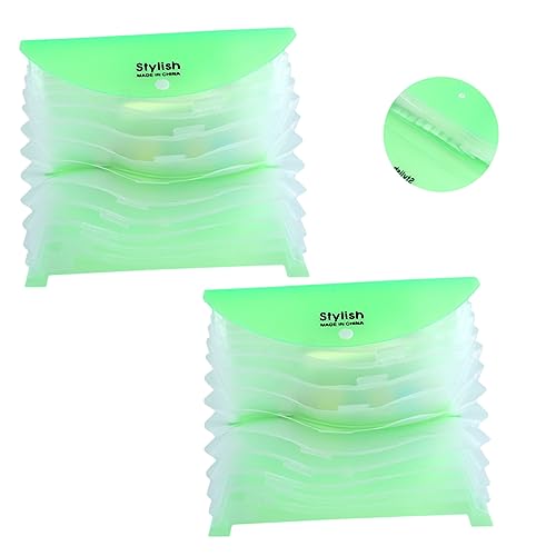 DIYEAH 2St Mappe büroorganisation büroartikel office zubehör storage bag cartape Halter Akkordeon-Ordner-Organizer Taschenordner Dateiorganisator Dokumentenorganisator pp-Material Green von DIYEAH