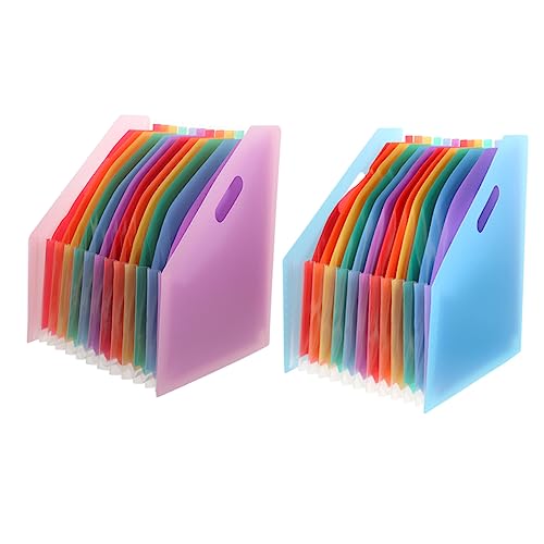 DIYEAH 2St Ordner Organpaket aktenkoffer aktentaschen cartape ordnee Dokumentenmappen Akkordeonordner für Dokumente Datei Akkordeon Organizer Desktop-Datei-Organizer Plastik Colorful von DIYEAH