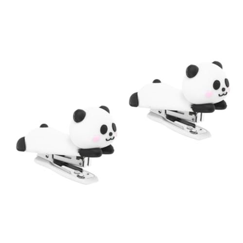 DIYEAH 2St Panda-Hefter Hefter klein Hefter für Hefter süß Hefter in Tierform Mini-Tischhefter Broschürenhefter Mini-Hefter Cartoon-Hefter Hefter mini Panda Desktop-Hefter Metall von DIYEAH