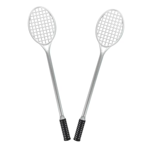 DIYEAH 2St Schläger-Gelstift roter Stift lustiger Stift süße Stifte für Mädchen Tennisracket Kugelschreiber Gel Stift mit Tennisracket Design müssen haben Farbstifte Plastik Silver von DIYEAH