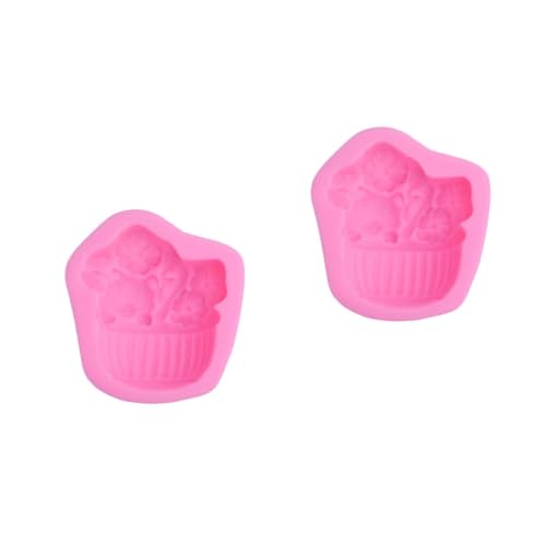 DIYEAH 2St Silikonform schokoladenform chocolate mold Handgemachte Seifenform silikongießform bratentopf Zinn Kessel wiederverwendbar Gelatine Kuchenform Fondantform backen Kieselgel Rosa von DIYEAH