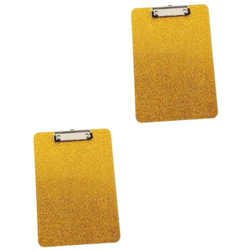 DIYEAH 2St Tafel Klemmbrett mit Speicher Büro Binderclip faltbares Klemmbrett Papier schreibtablett schreibtsichunterlagen Dokumentenorganisator Tragbare Schreib-Klemmbretter Acryl Golden von DIYEAH