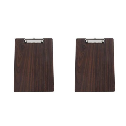 DIYEAH 2St Zwischenablage Holz Clipboard Zeichenbrett Clipbrett Kunstbedarf-Palette strukturierte Papiertüten Büropapierhalter Klemmbretter für das Klassenzimmer Holz und Edelstahl Coffee von DIYEAH