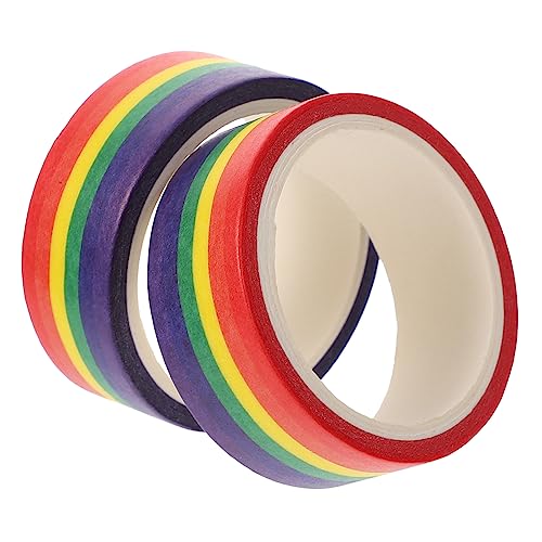 DIYEAH 2Stücke Streifen Washi Tape DIY Dekoratives Klebeband Für Scrapbooking Journals Und Bastelprojekte Selbstklebendes Masking Tape von DIYEAH