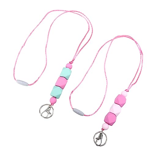 DIYEAH 2er Set Modische Perlen Lanyard Für Damen Handykette Und Schlüsselanhänger Mit Anhängern Chic Beads Hanging Chain Für Smartphones Und Schlüssel Lange Kette Für Ausweise Und von DIYEAH