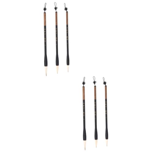 DIYEAH 2sets Schreibpinsel Bleistift Goldener Stift Kugelschreiber Farbige Stifte Markierungen Praktisch Aquarellstifte Farbpinsel Schreibwaren Pinselstift Aus Holz Tintenpinsel 3pcs*2 von DIYEAH