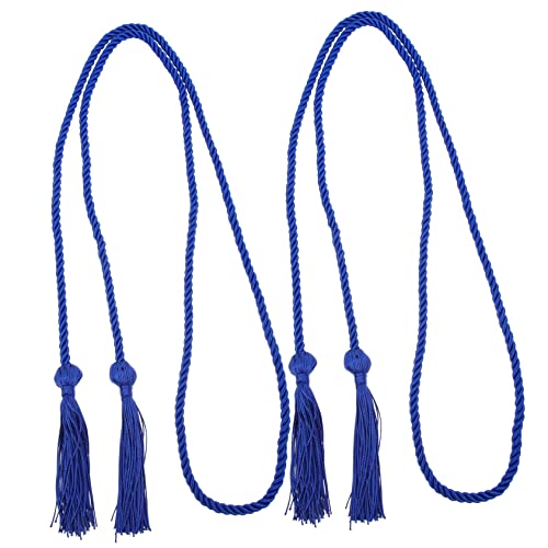 DIYEAH 2st Abschluss-ehrenseil Bänder Zum Verpacken Rotes Band Schwarzes Band Sackleinenband Haarbänder Quaste Akkorde Samtband Kabel Raffhalter Gürtel Medaillen Wickelband Blue Polyester von DIYEAH