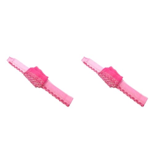 DIYEAH 2st Accessoires Aus Mesh-spitze Dehnbares Spitzenband Zubehör Für Hochzeitsalben Blumen-spitzenband Puppen-nähprojekt Spitzengewebeband Schnürband Scrapbooking-band Rosy Polyester von DIYEAH