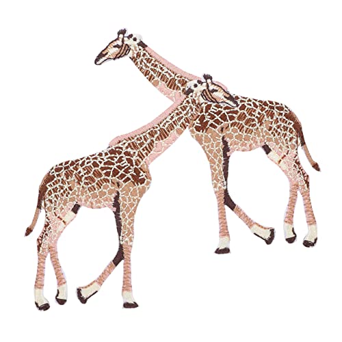 DIYEAH 2st Banner Tiere Ornament Giraffe Ammer Zubehör Aufkleber Cartoon-stoffflicken Kleiderflicken Kleidung Dekoration Gestickte Tierflecken Aufnäher Rayon von DIYEAH