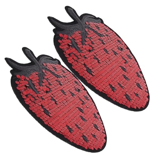 DIYEAH 2pcs Pailletten Applique Erdbeere Eisen auf Patch Stoff Dekorative Patch für von DIYEAH